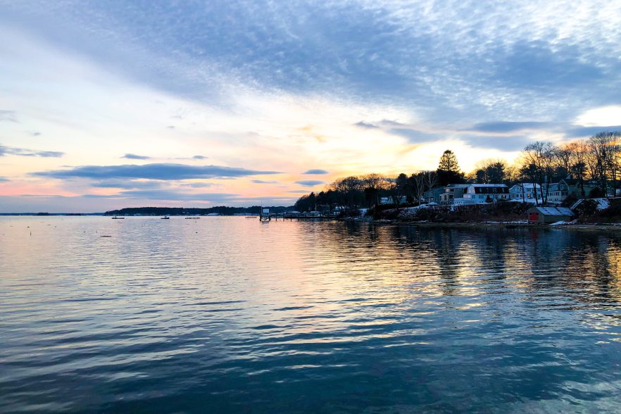 Sunset,At,Falmouth,Town,Landing,Pier
